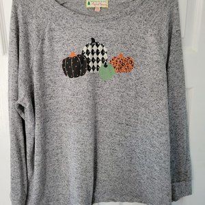 Magical Season heathered gray Halloween‎ pumpkin fall sweater PXL